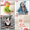 Badjas schattige jongens meisjes dierenoren badjas kap raden handdoeken baby baby lange mouw hoodies riem baden slaapkleding dh1162 t03 dh8qz