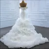 2023 Modest Puffy Ruffle Jupe Robes De Mariée Sirène Robes De Mariée Hors Épaule Plissée Hors De L'épaule Robe Formelle POUR La Mariée Longue