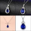 H￤nge halsband mode och enkel drop safir sier pl￤terade turmalin tanzanite klassisk halsband bdehome leverans smycken h￤nge dhw6o