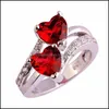 Bague Solitaire Jolis Anneaux Mystique Arc-En-Ciel Zircon Double Sterling Sier Plaqué Pierre De Naissance Bijoux De Mariage Bdehome Drop Livraison Dhbjh