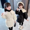 ジャケットガールズロングジャケットコートソリッドカラーコート厚い温かい子供の幼児服の女の子