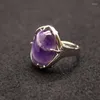 Wedding Rings Natural Gem Stone Crystal Finger Ring Oval Malachites Opal Amethysts Pink Quartz Proposal Jewelry Reiki Healing