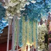 Декоративные цветы 180 см. Искусственные висящие шелковые шелковые гидрангея Букет цветочные виноградные виноградные сечения.