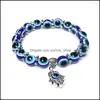 Beaded Strands 8Mm 10 Mm Acrylic Evil Blue Eye Palm Charms Bracelet For Men Women Beads Eyes Fashion Jewelry Valentines Day Drop De Dhnwx