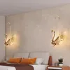 Vägglampa 1 PC Swan Home Decor Crystal Lighting Bedroom Led Bar Sconce Mirror Night Lights Inomhus Hall Arandela