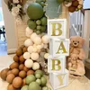 Feestdecoratie wit vierkant stereoscopische baby shower box boy boy girl bruiloft 1e verjaardag kinderen babyshower ballon transparant