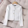 Kvinnors kostymer White Blazer Women 2023 Autumn Fashion Temperament Casual Jacket Office Ladies Work Coat Tops Black Black