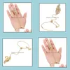 Charme Armbänder Armband Hohl Finger Ring Armreif Slave Diamant Kette Gold Bdehome Drop Lieferung Schmuck Dhyw4