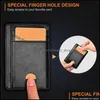 Storage Bags Leather Wallets For Men Women Rfid Blocking Slim Front Pocket Minimalist Wallet Drop Delivery Home Garden Housekee Organ Otc9Y