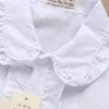Barnskjorta Summer Spring Girls Lace Cotton Solid White Baby Barn Girls Blus Vita skjortor med långa ärmar för barn Girls 230130