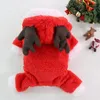 Dog Apparel Costume Winter Elk Sleigh Snowman Pattern Warm Funny Fall Christmas Pet Clothes Holiday Supplies X'mas Cloth With Hoodie