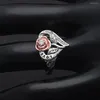 Eheringe Hainon Ankunft Roségold Farbe Zirkonia Blume Herz Form für Frauen lieben Party Versprechen Ring Schmuck Schmuck