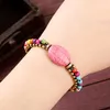 Bracelets de charme Bohemian semipreciosos pedras tailandesas de cera tailandesa corda turquesa feminina tecida à mão em pulseiras de correntes de mão Jóias estéticas moda estética