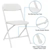 5 Pacote de plástico branco cadeira dobrável cadeira interna portátil empilhável assento comercial com moldura de aço 350lb Eventos de casamento