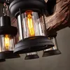 Lampes suspendues Lampe industrielle rétro 6 têtes vieux bateau bois lumière style country américain ampoule Edison