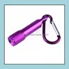 Party Favor Mini Led Flashlight Aluminum Alloy Torch Flashlights With Carabiner Ring Keyrings Key Chain Gifts 5 Color Yhm44Zwl Drop Dhv3A