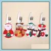 Weihnachtsdekorationen Geschirr Set Cartoon Bild Besteck Santa Rentier Stil Haus und Restaurant Tischdekoration LXL356A Drop Del Dhzjv