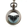 Pocket Watches Vintage Charm Eagle Fashion Roman Number Quartz Steampunk Watch Women Man Necklace Pendant With Chain Gifts