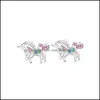 Stud schattige paardenoorbellen voor kleine meisjeskinderen kristal kat vlinder regenboog hart ster oorbel kerstcadeau sieraden drop levering otlza