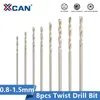 Professionele boorbits Xcan Twist Bit Set 8pcs 0,8 0,9 1,0 1,1 1,2 1,3 1,4 1,5 mm Houtmetaalgatsnijder HSS Mini -pistool