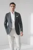 Men's Jackets Low Pricing Luxury Italian Fabric Bespoke Men Suit Jacket Custom Made Casual Blazer Grey Green Silk Linen Wool Blended