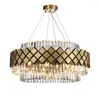 Lustres Moderne Art Déco Cristal Clair Designer Or LED Lustre Éclairage Lustre Suspension Luminaire Lampen Pour Foyer