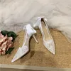 Sapatos de casamento chiques de fita de renda para noivas bohemian veja atrav￩s da malha de salto alto sapatos femininos apontados de p￩ elegante bombas sapatos de sapatos formais bail