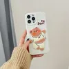 Coque de téléphone portable en peluche brodée, petit ours gras, pour iphone 14 plus 14 pro 11 12 13 pro