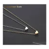 Pendant Necklaces Classic Clavicle Chain Necklace Small Love Heart For Women Girl Gold Sier Choker Party Wedding Jewelry Drop Delive Otg1A