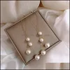 Charm Pendientes coreanos Joyería de moda Luz de lujo Pendientes de alta calidad Simation Pearl Largo al por mayor para mujeres 782 R2 Entrega de gota Dhnrl