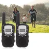 Walkie Talkie 2 PCS T388 Kids 100-500M Kommunikationsavstånd Backlight LCD-skärm Mini 2CH UHF