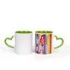 US Warehouse Tasses en céramique de sublimation vierges 11 oz Tasses en céramique de fenêtre blanche vierge Les tasses à café en céramique mélangent l'intérieur coloré ou la poignée RTS