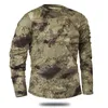 Mäns T-shirts snabbtorkande kamouflage långärmad t-shirts utomhus andningsbara militära taktiska t-shirt män som jagar vandring campingkläder 230130