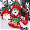 Dekoracje świąteczne Tree Socks Festival Festival Prezent Apple Candy Bags Cartoon Snowflake Xmas Party Fireplace Wll571 Drop del dhto0