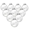 Feestdecoratie 10 stks schattige kerstballen plastic helder lichtgewicht transparante ultralicht lucide kersthangende hanger