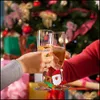 Décorations de Noël Décoration de verre à vin Bonne année Père Noël Bonhomme de neige Moose Party Bar Table Pad11179 Drop Livraison Accueil Gar OT75X