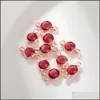 Charms Mode Kristall Charm Anhänger Kupfer Metall Rose Gold Farbe 12 Geburtsstein Strass Runde für Halskette Armband DIY Schmuck Dhx7N