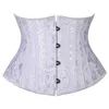 Mulheres do espartilho gótico feminino Mulheres curtas Treinador da cintura do tronco Roupa de reprodução de cincher jacquard Floral Bustier Front Busk