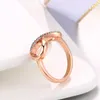 Anneaux de mariage simples femmes bague infini noeud cadeau éternité Zircon bande taille 5-10