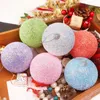 Party Decoration Colorful Glitter Christmas Balls Xmas Tree Hanging 8cm Foam Year Decor Ornament Supplies