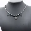 Pendant Necklaces 15mm Heart Pendant 45cm Chain Necklaces Women Stainless Steel Round Jewelry on The Neck Valentine Day Couple Gifts for Girlfriend T2201311