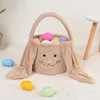 DIY фланелевая сумка-ведро с кроликом, корзины, сумка для охоты за яйцами, 3D сумка с кроличьими ушками, персонализированные кошельки с днем Пасхи