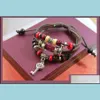 Charm Bracelets Leather Bracelet Key Towel Crown Infinity Bijoux Drop Delivery Jewelry Dh9Cm