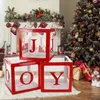 Gift Wrap Letter Transparent Boxes 3pcs JOY Creative Christmas Box