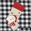 Juldekorationer 4 Styles 47x22cm Stocking Nonwoven Tyg Old Man Snowman Elk Penguin Creative Santa Xmas Stockings Present Bag C ottuf