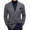 Herrdräkter Blazers Autumn Men Jacket kostym OneButton Classic Houndstooth Korean Style Blazer icke-järnmänniska Mens Wedding Tuxedos Suits Blazer Masculino 230130