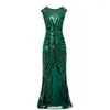 Casual Dresses Ladies Dress Sequined Fishtail Hem Long Slim Evening Party Annual Cocktail Womens Formal