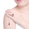 Anneaux de mariage Ociki CZ bague en cristal rouge couleur or Rose bijoux de fête creux pour femmes filles cadeau goutte en gros