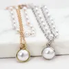 Link Bracelets Fashion Double Pearl Pendant Bracelet For Women Delicate Elegant Jewellery Hip Hop Party Girl 2023 Jewelry