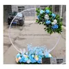 Party Decoration Wedding Props Birthday Decor Wrought Iron Circle Round Ring Arch Backdrop Lawn Artificial Flower Row Stand Wall She Dhzfg